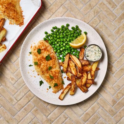 One Tray Breaded Cod & Chips With Peas & Tartare Sauce