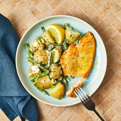 Smoked Basa With Warm Green Bean & Potato Salad