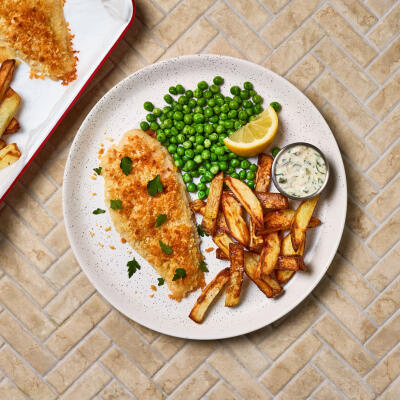 One Tray Breaded Cod & Chips With Peas & Tartare Sauce
