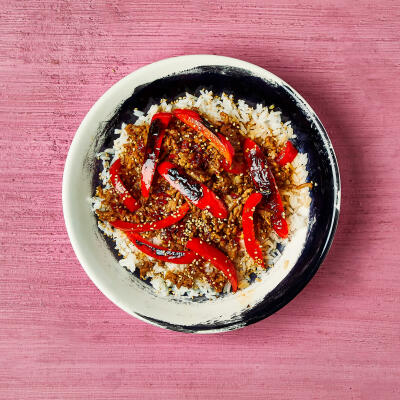 Sticky Chilli Pork Cauliflower Rice Stir-Fry