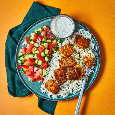 Tandoori Salmon, Mint Raita & Kachumber Salad